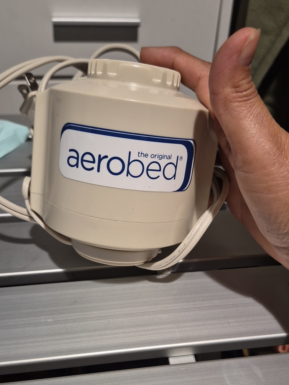 Aerobed Inflator Pump - Cream Portable Air Mattress Pump